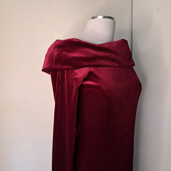 Forever 21 Juniors Dress Wine Off Shoulder Long Sleeve Size L - Picture 3 of 9